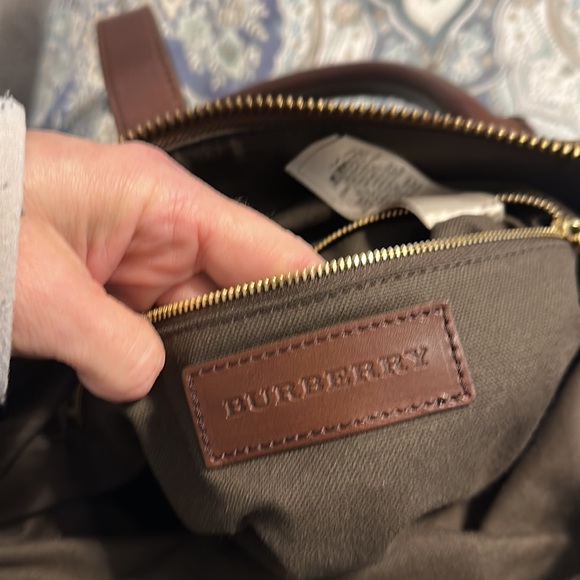 BURBERRY Nova Check Tote Bag PVC Leather Brown Black postmark authenticated - Picture 11 of 12